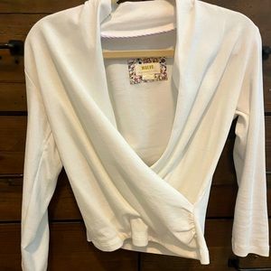 Anthropologie Mauve quarter sleeve crop top